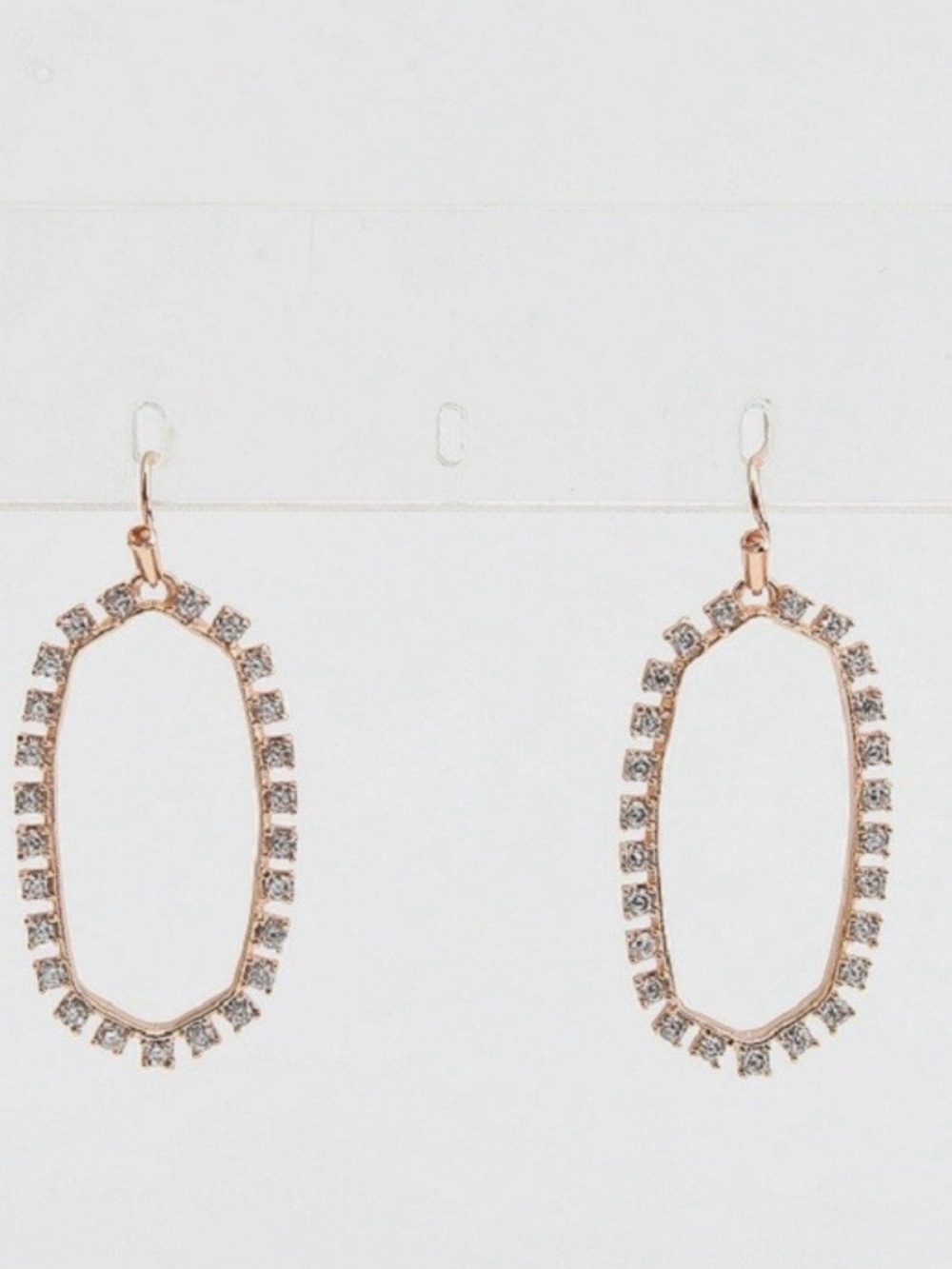 Kendra Scott Elle Open Frame Rose Gold Crystal Drop Earrings